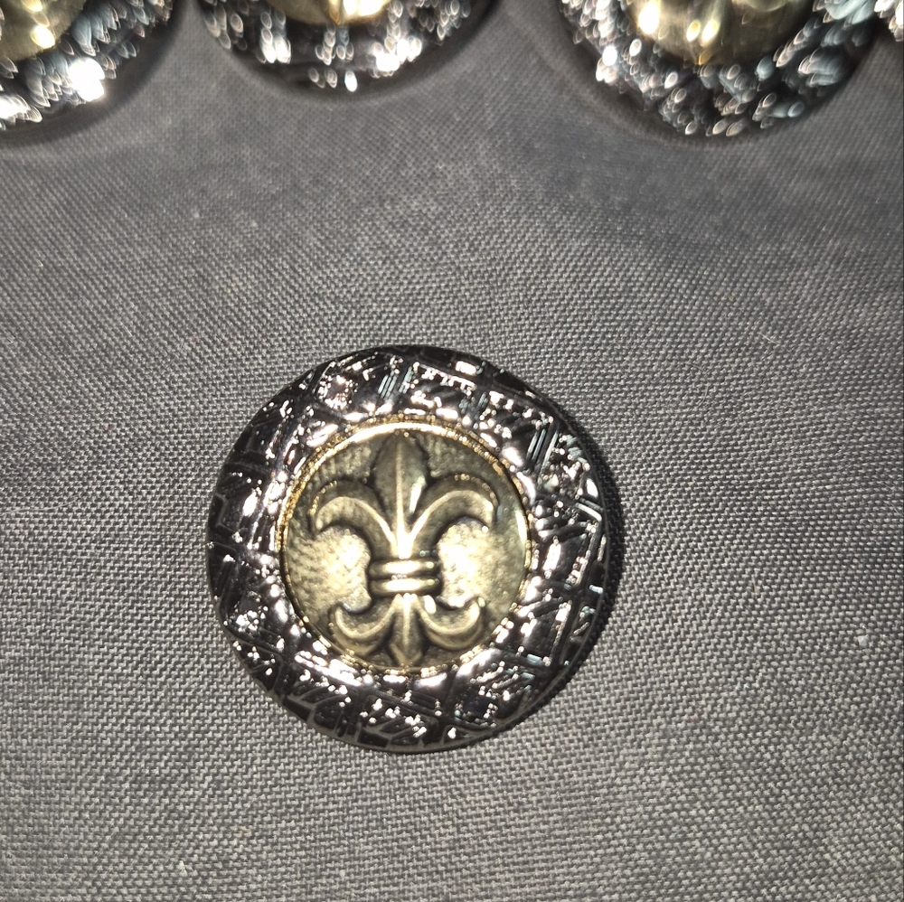 Fleur De Lis Vintage Plastic Gold and Silver Button - Lot Of 90
